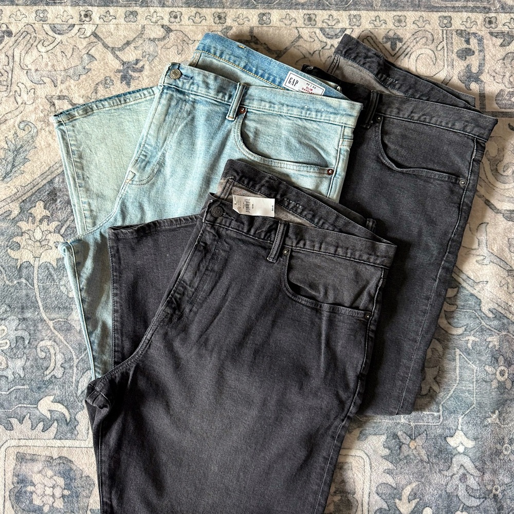 THREE Pairs NWT/EUC Men’s GAP Gapflex Jeans Size 42x30